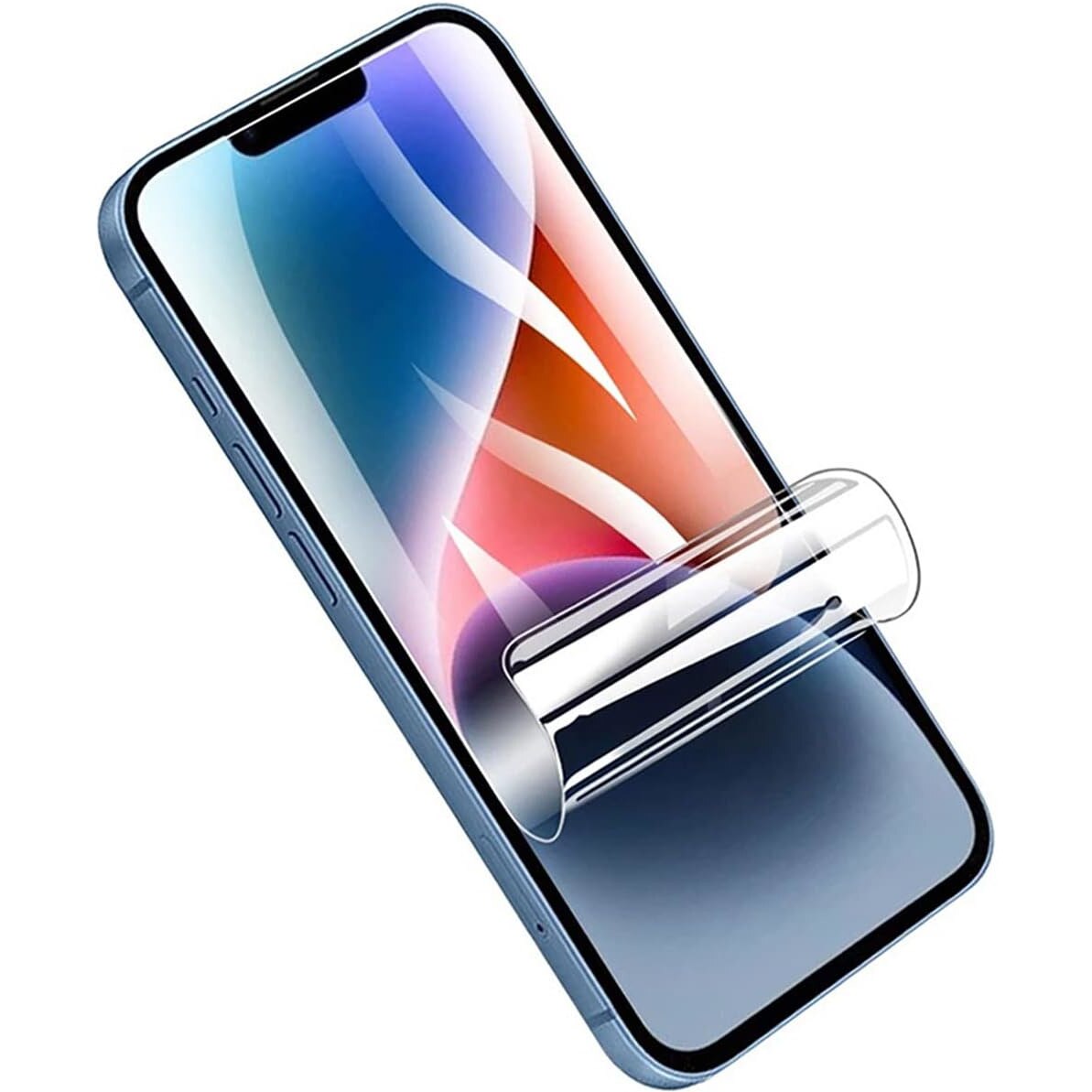 Folie de protectie ecran din silicon, TPU, Perfect fit, compatibila cu iPhone 13, acopera tot ecranul, transparenta, ISAG