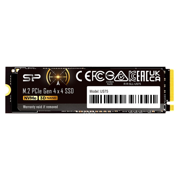 Solid-State Drive (SSD) Silicon Power US75 1TB M.2-2280, PCIe, Gen 4x4 NVMe US75-1000GB