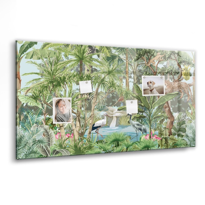 Tabla magnetica. Sticla. Natura Jungla Natura. 120 cm x 60 cm. Verde. 00088260