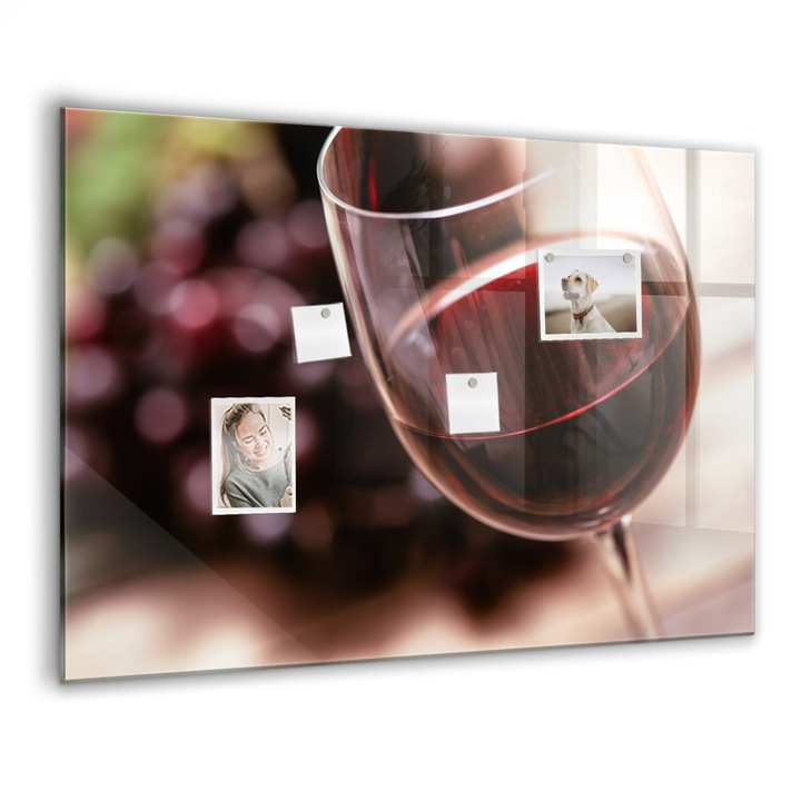 Tabla magnetica. Sticla. Un Pahar De Vin Rosu. 100 cm x 70 cm. Rosu. 00027738