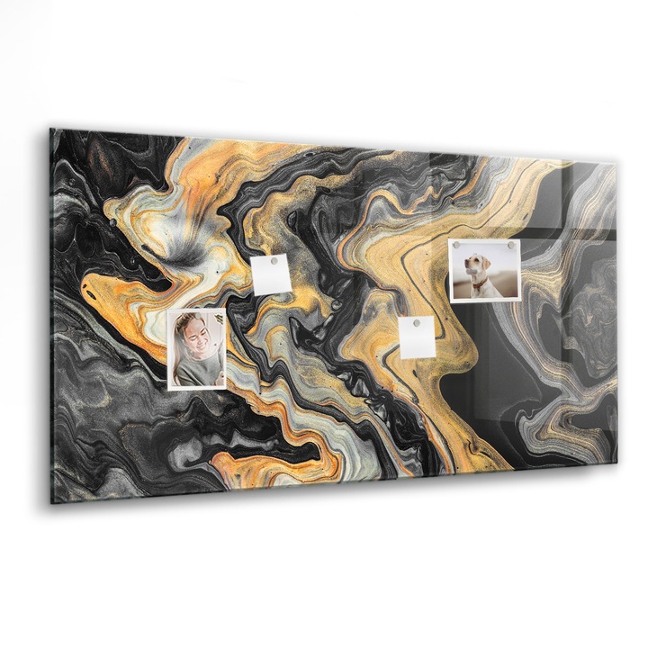 Магнитна дъска, Tulup, Златен мрамор, 120 cm x 60 cm, Златист