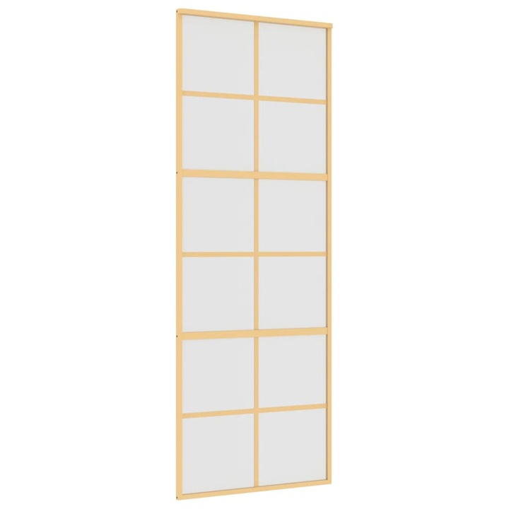 Usa glisanta vidaXL, 76x205 cm, auriu, sticla ESG mata si aluminiu, 23.3 Kg