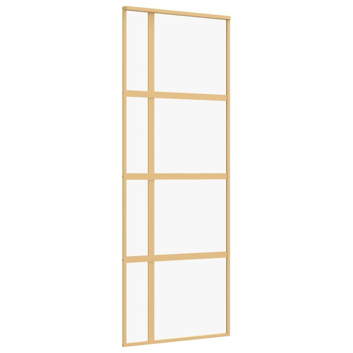 Плъзгаща се врата vidaXL, 76x 205 см, Прозрачно ESG стъкло и алуминий, 20.59 Kg