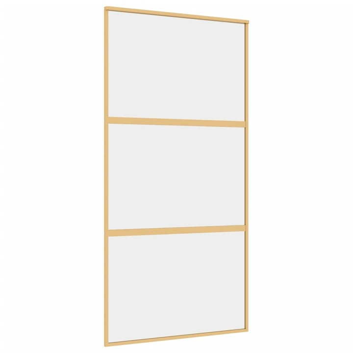 Интериорни плъзгащи се врати Zakito Europe, Прозрачно стъкло, Алуминиева рамка, Златист, 102.5x205см