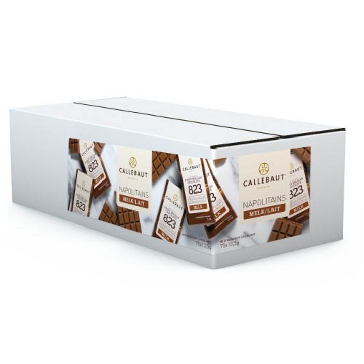 Set 75 buc mini tableta de ciocolata cu lapte 823 13.5 g, Callebaut