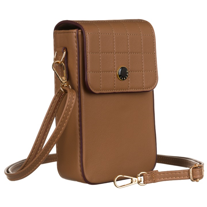 Női táska, ökológiai bőr, bézs, Peterson, m-15, 18 x 10, 5 x 6 cm