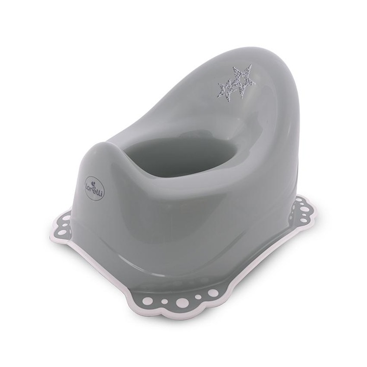 Olita anatomica antiderapanta, maxim 30 kg, spatar inalt, Little Stars Grey