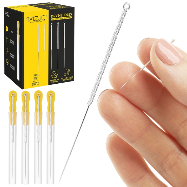 Akupunktúrás tűkészlet arc-test akupunktúrához, 4FIZJO, száraz tűzéshez, sebészeti acél, vezetővel, 4FIZJO, 0.25 x 15 mm, ezüst, 100 db