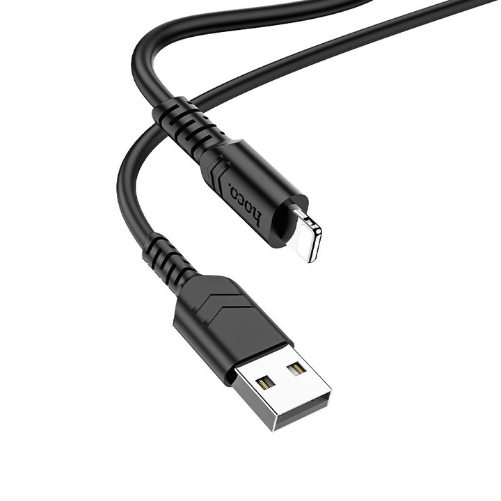 Cablu date Hoco Premium, X62, USB-A to Lightning, 2.4A, 1.0m, Negru