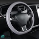 Еластичен силиконов калъф за волан, за защита на волана на автомобила и комфортно шофиране, универсален, диаметър 32-40 см, сив, MaffStuff