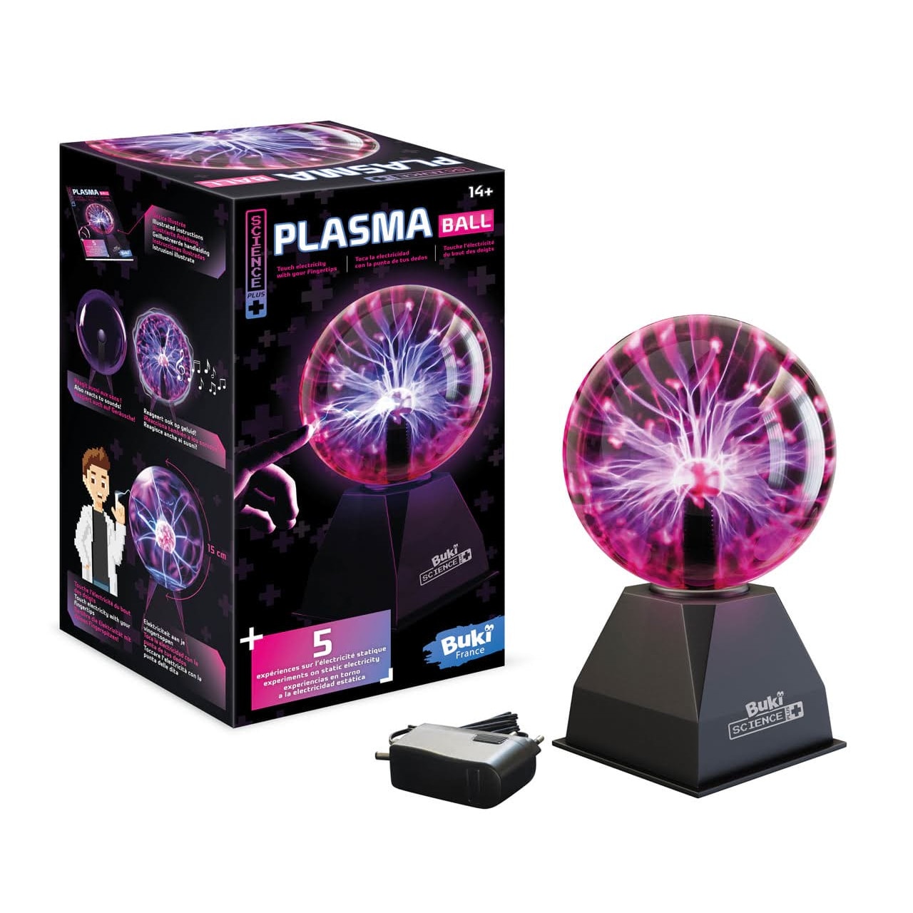 Luce A Sfera Al Plasma, 15,5 Cm, Con Luce A Sfera Attivata Al Tatto E