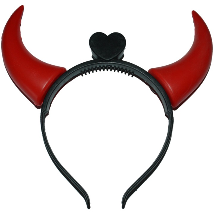 Tiara cu coarne de diavol, Mezőfi Team Kft., rosie, functioneaza cu baterii