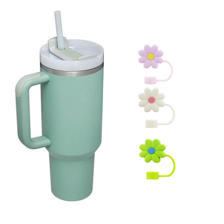 Cana termos, Otel inoxidabil, Cu pai, 1200ml, Verde