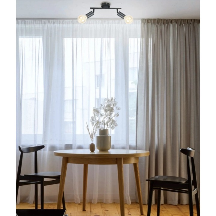 Лампа, 2 x E27, черна, VB162008