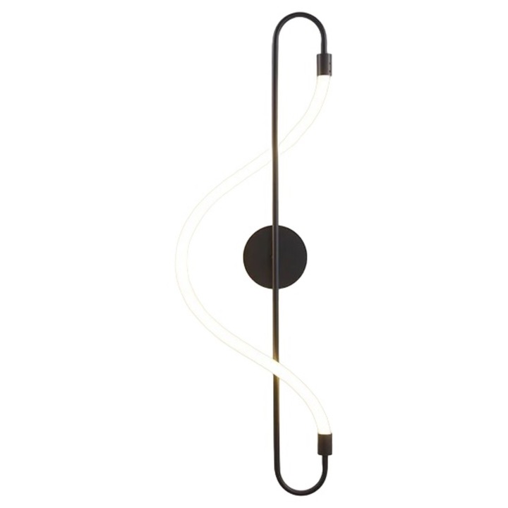 Aplica LED, 16W, 56CM, negru, spirala, lumina/rece/calda/neutra