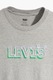Levi's, Tricou de bumbac cu decolteu la baza gatului si imprimeu logo, Gri deschis melange