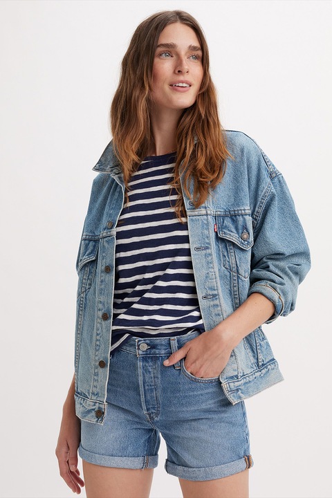 Levi's, Blugi scurti cu terminatie pliabila 501®, Albastru pastel, 25