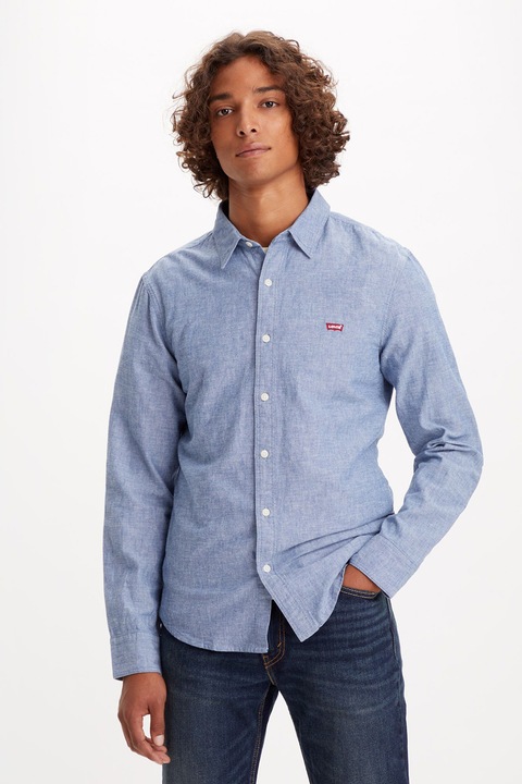 Levi's, Camasa slim fit, Albastru melange