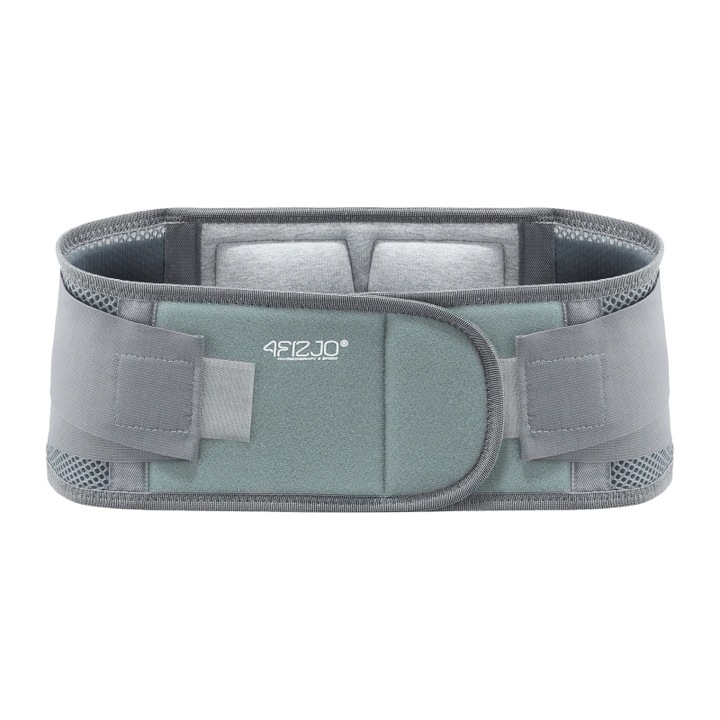 Centura corset lombar si sacral cu strangere, perna de spuma, material Airmesh, marimea 2XL, 4FIZJO, Gri