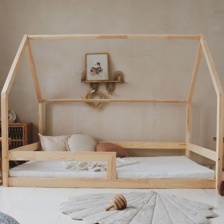 Luloo Barierra Natúr Montessori Házikó Gyerekágy (140x200 Cm)