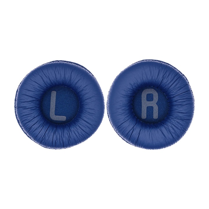 Set 2 bureti PadForce pentru casti JBL Tune T450BT, T460BT, Tune 500/500BT Wireless, 510BT, 520BT, JR 300BT/JR300, JR 310BT/JR310 - Piele ecologica, Spuma cu memorie - Albastru