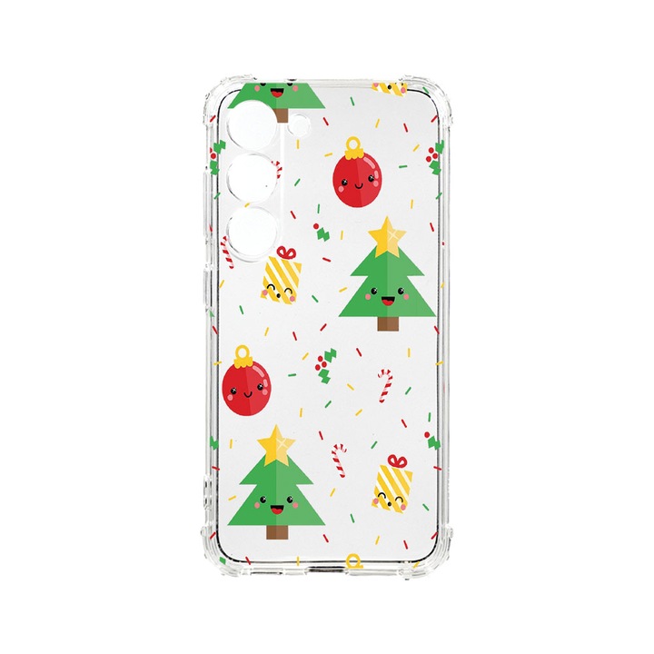 Husa BestCase® Anti Shock 1.5MM, Compatibila Cu Samsung Galaxy S23 FE, Xmas Tree, Rezistenta La Socuri, Protectie Camera, Margini ridicate pentru protectia ecranului, AS 309