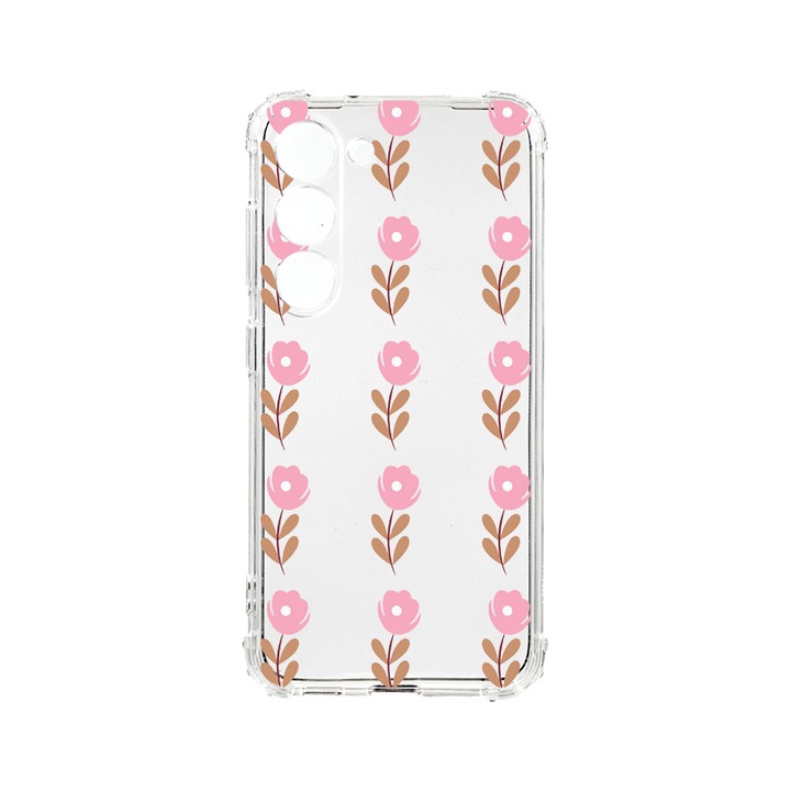Husa BestCase® Anti Shock 1.5MM, Compatibila Cu Samsung Galaxy S23 FE, Flowers Pattern, Rezistenta La Socuri, Protectie Camera, Margini ridicate pentru protectia ecranului, AS 505