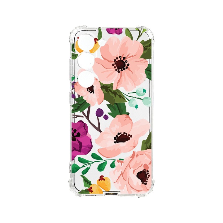 Husa BestCase® Anti Shock 1.5MM, Compatibila Cu Samsung Galaxy S23 FE, Pastel Flowers, Rezistenta La Socuri, Protectie Camera, Margini ridicate pentru protectia ecranului, AS 629