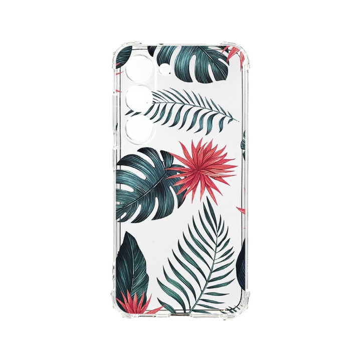 Husa BestCase® Anti Shock 1.5MM, Compatibila Cu Samsung Galaxy S23 FE, Tropical Flowers, Rezistenta La Socuri, Protectie Camera, Margini ridicate pentru protectia ecranului, AS 497