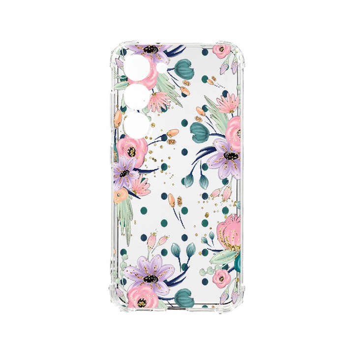 Husa BestCase® Anti Shock 1.5MM, Compatibila Cu Samsung Galaxy S23 FE, Flowers Collection, Rezistenta La Socuri, Protectie Camera, Margini ridicate pentru protectia ecranului, AS 495