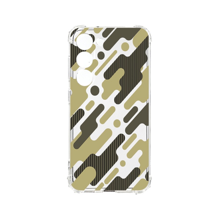 Husa BestCase® Anti Shock 1.5MM, Compatibila Cu Samsung Galaxy S23 FE, Green Camouflage, Rezistenta La Socuri, Protectie Camera, Margini ridicate pentru protectia ecranului, AS 811