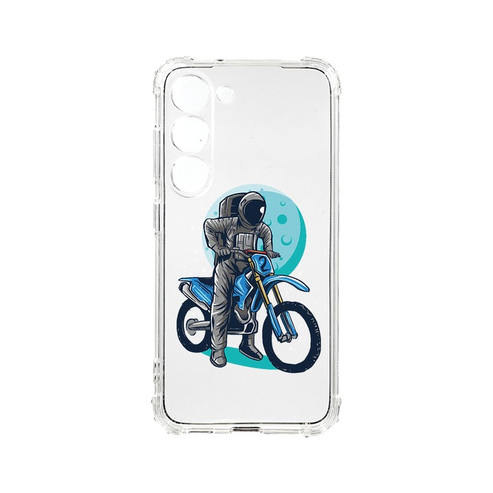 Husa BestCase® Anti Shock 1.5MM, Compatibila Cu Samsung Galaxy S23 FE, Astronaut Biker, Rezistenta La Socuri, Protectie Camera, Margini ridicate pentru protectia ecranului, AS 828