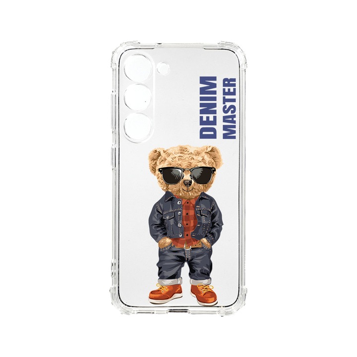 Husa BestCase® Anti Shock 1.5MM, Compatibila Cu Samsung Galaxy S23 FE, Denim Master - Teddy Bear, Rezistenta La Socuri, Protectie Camera, Margini ridicate pentru protectia ecranului, AS 927