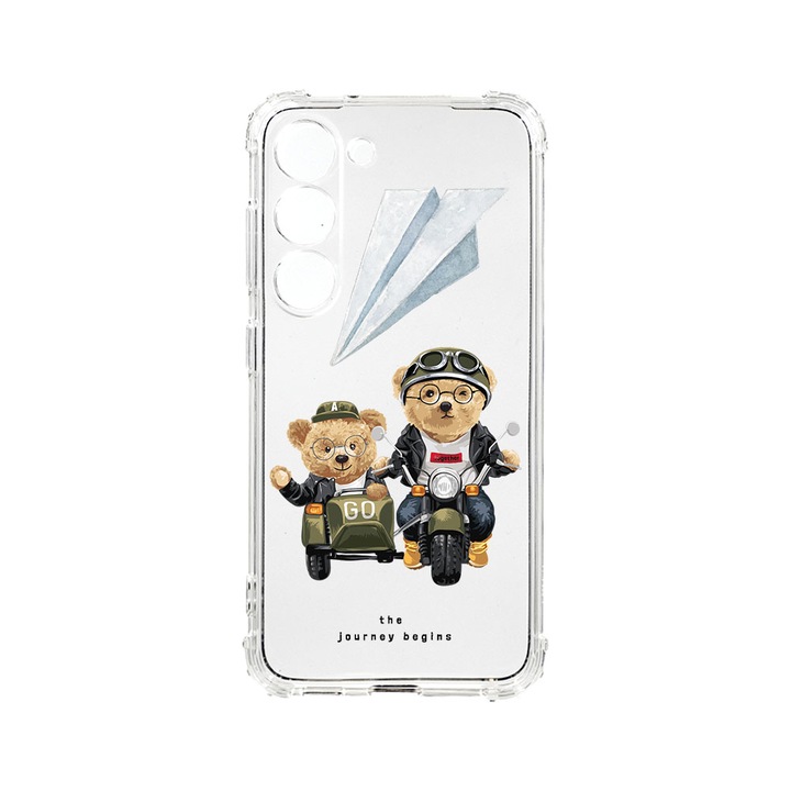 Husa BestCase® Anti Shock 1.5MM, Compatibila Cu Samsung Galaxy S23 FE, Teddy On The Road, Rezistenta La Socuri, Protectie Camera, Margini ridicate pentru protectia ecranului, AS 932