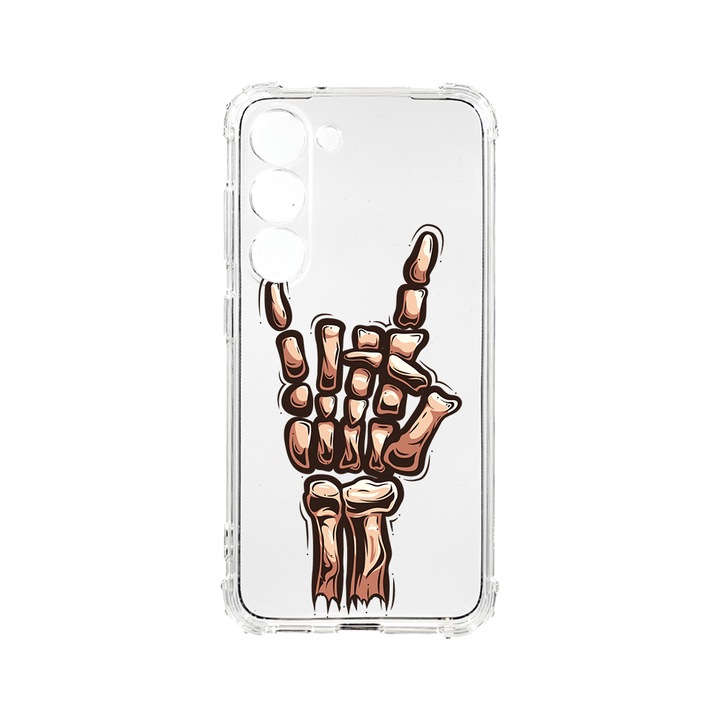 Husa BestCase® Anti Shock 1.5MM, Compatibila Cu Samsung Galaxy S23 FE, Skeleton Hand FU, Rezistenta La Socuri, Protectie Camera, Margini ridicate pentru protectia ecranului, AS 964