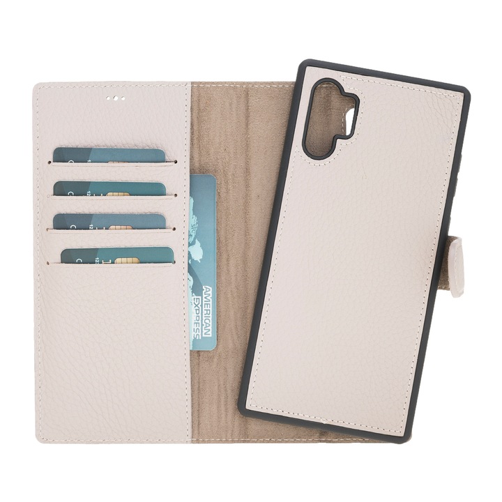 Husa pentru Samsung Galaxy Note 10 Plus, Bouletta Magic Wallet, piele naturala 2 in 1, tip portofel, back cover, culoare Light pink