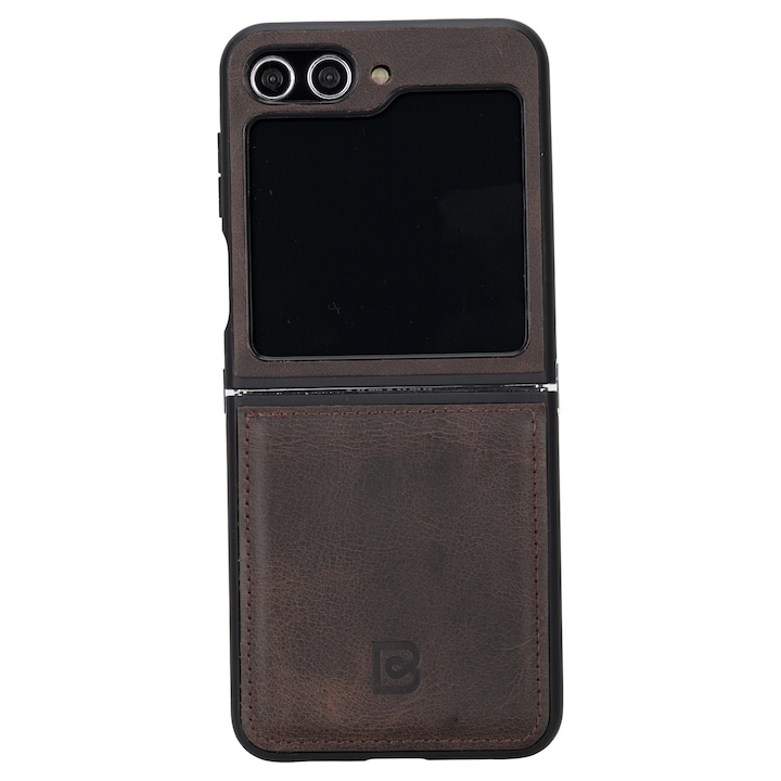 Husa pentru Samsung Galaxy Z Flip5, Bouletta Flex Cover, slim piele naturala rama TPU moale, tip back cover, Tiguan brown
