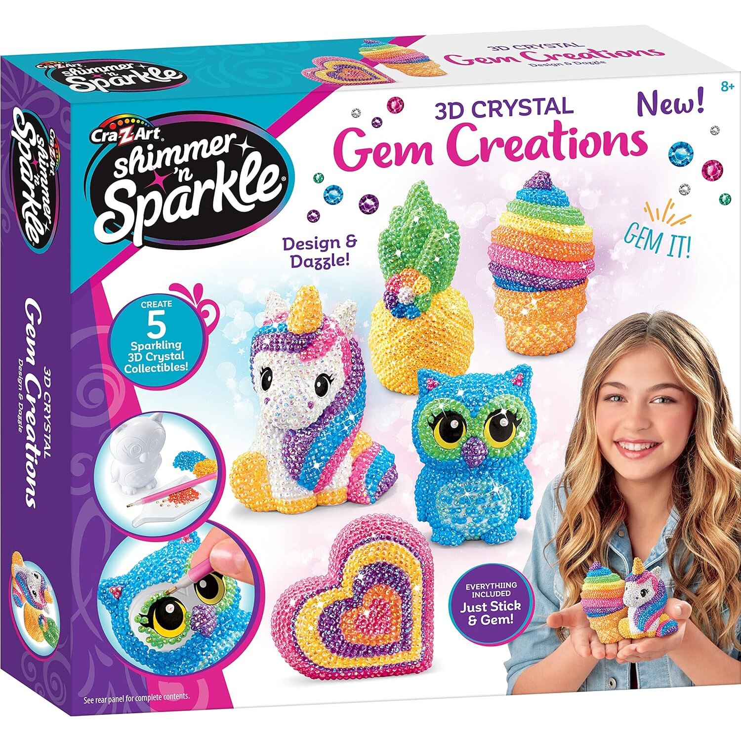 Set creativ Cra-Z-Art de realizare a figurilor 3D cu cristale, 28 x 30 ...