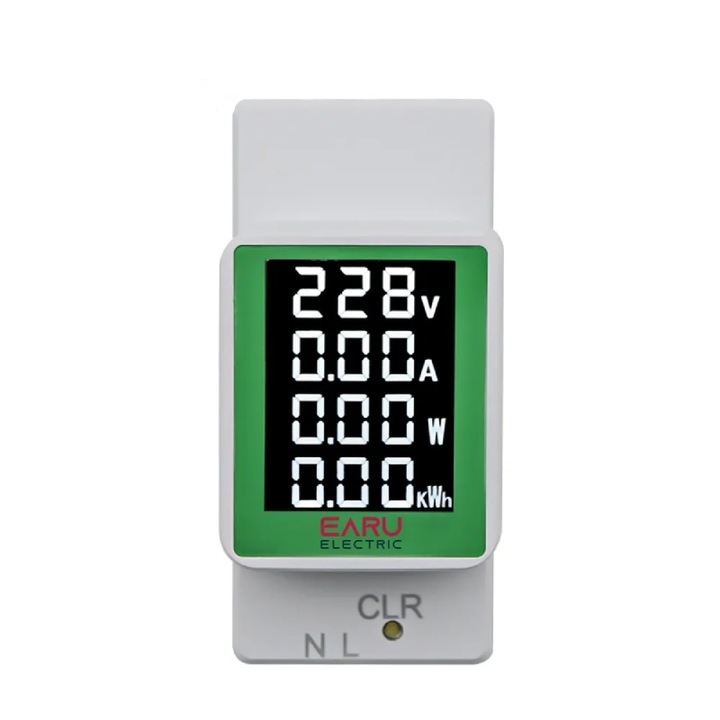 Contor de Energie Electrica 4 in 1 pe Sina DIN, 220V, 100A