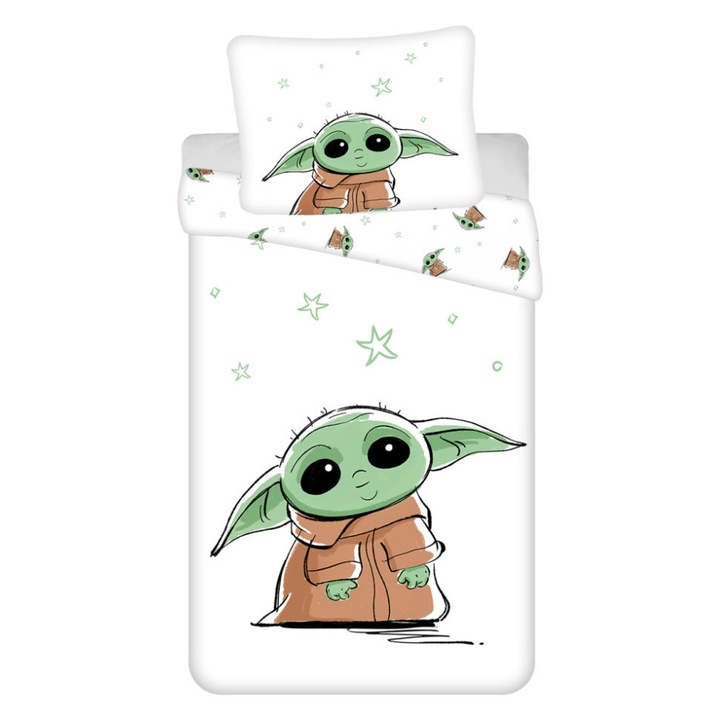 Star Wars ágyneműhuzat baby yoda 140x200cm 70x90cm