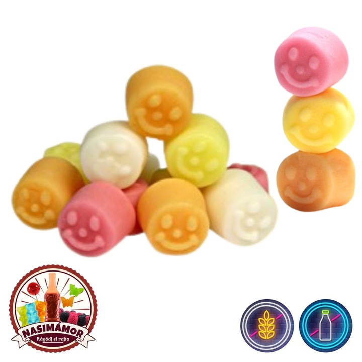 Nasimámor Smile/Emoji gyümölcsös ízű habcukor, 1 kg