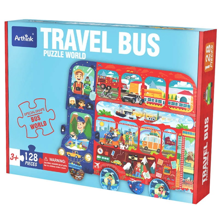 Образователни пъзели - АВТОБУС - 128 елемента, Habarri