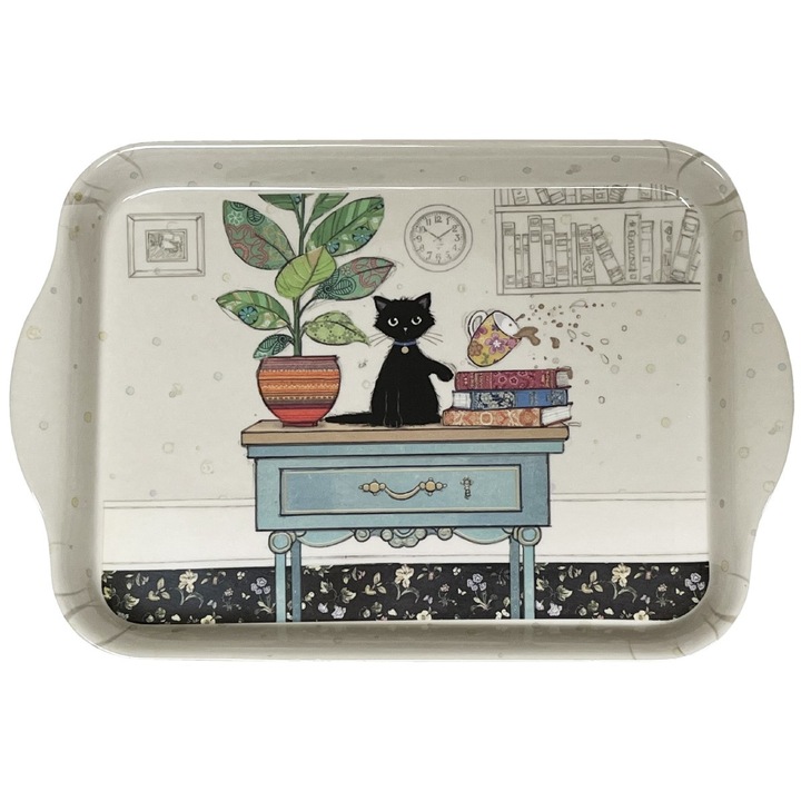 Tava - Bug Art - Chaton Bureau, Melamina, 14cm x 20.8cm, Dreptunghi