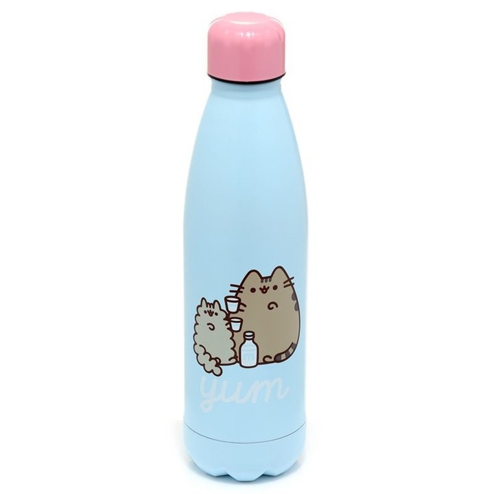 Термос - Pusheen the Cat Foodie, Неръждаема стомана, Син, 500 ml