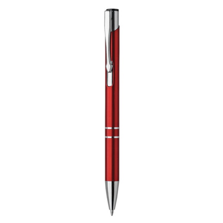 Метална химикалка с механизъм и повод тип паркер, червено тяло