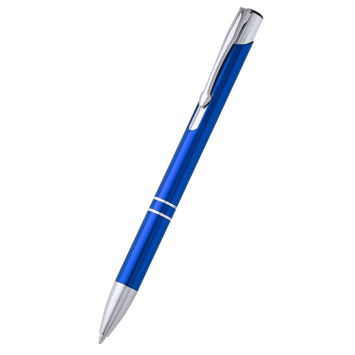 Метална химикалка с механизъм тип parker, син корпус