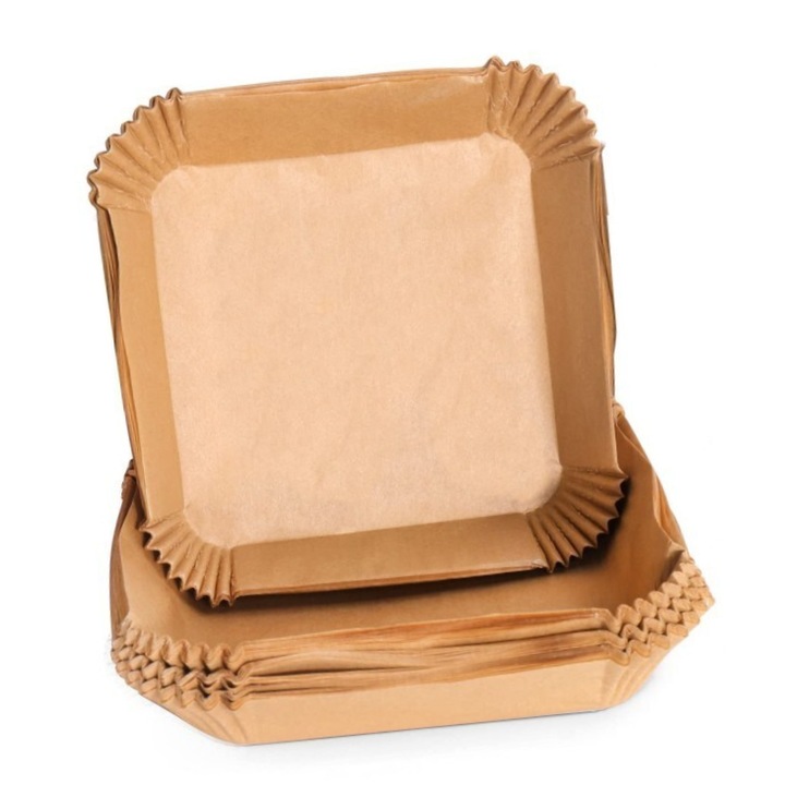 Set hartie de copt pentru friteuza ayr fryer, 50 bucati, unica folosinta, 20x4.5 cm, forma patrata ABYZ®™