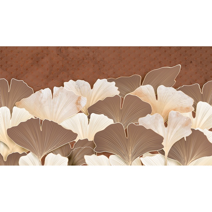 Fototapet fara imbinari H 250 cm x L 400 cm Frunze Tropicale Caramizii