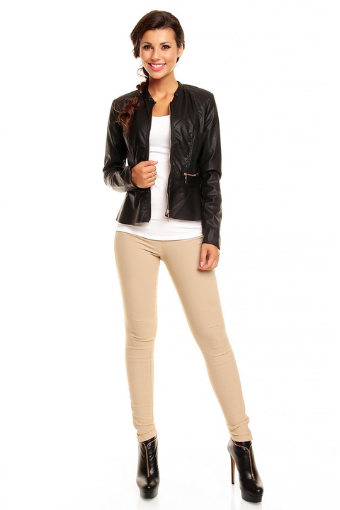 Jacheta casual dama, WildFashion, Poliester, 3360, Negru