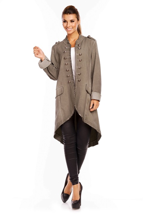 Jacheta midi asimetrica cu buzunare M, Maro